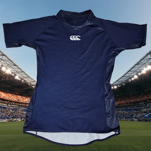 Canterbury Other - Canterbury of New Zealand Mens Blue CCC Logo Fitted Jersey Shirt Size XL